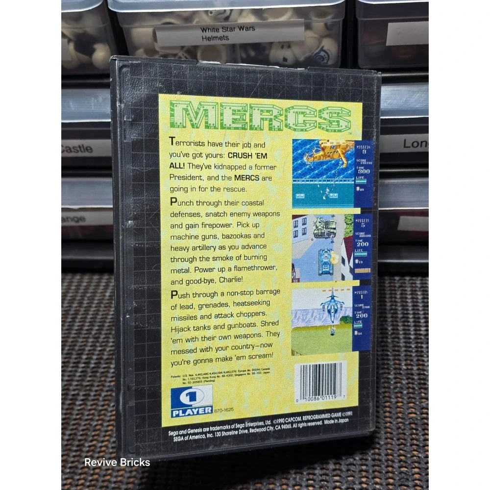 Mercs W/Reg Card (Sega Genesis, 1991) Game and Case Tested Working‎ Great Cond.